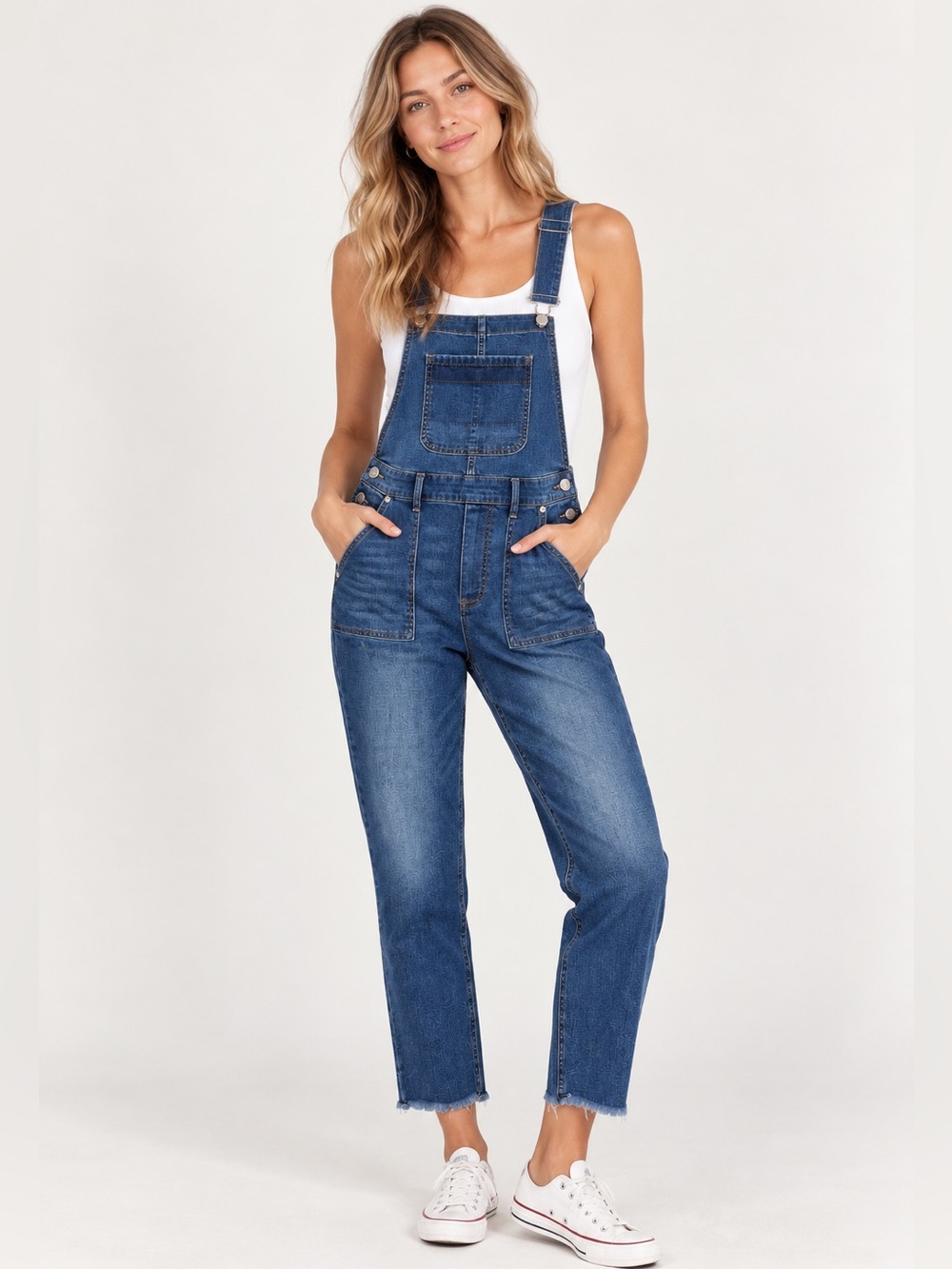 Tommy Jeans Hilfiger Denim Overalls Raw Hem Size 10 W30